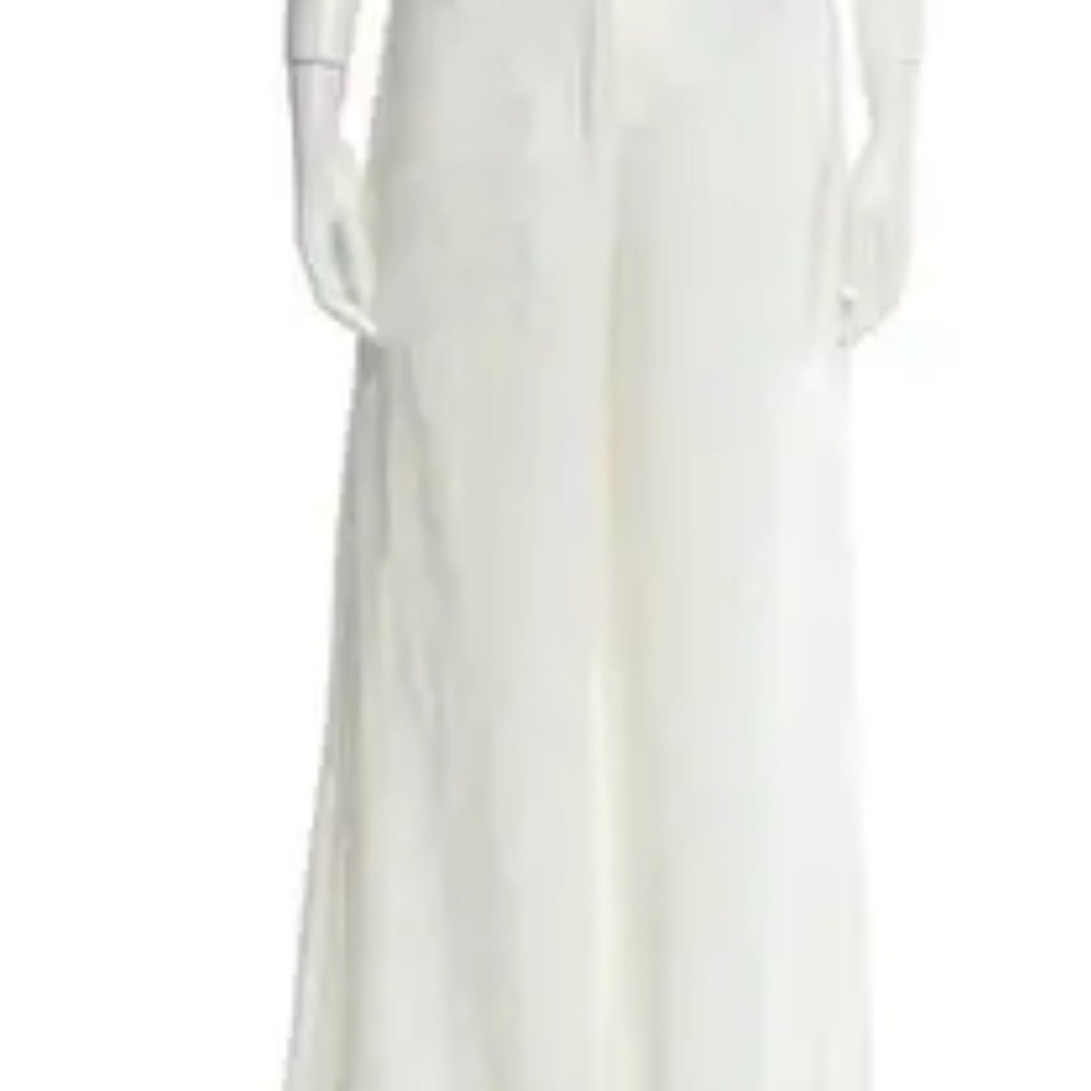 STAUD White linen Wide Leg pant